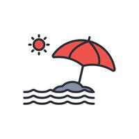 beach icon. .Editable stroke.linear style sign for use web design,logo.Symbol illustration. vector