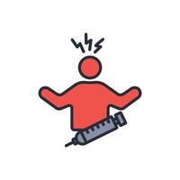 Overdose icon. .Editable stroke.linear style sign for use web design,logo.Symbol illustration. vector