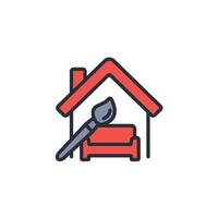 interior design icon. .Editable stroke.linear style sign for use web design,logo.Symbol illustration. vector