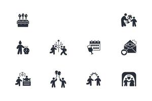 Celebrate icon set..Editable stroke.linear style sign for use web design,logo.Symbol illustration. vector