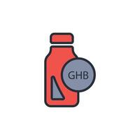 GHB icon. .Editable stroke.linear style sign for use web design,logo.Symbol illustration. vector