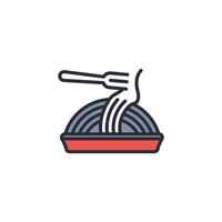 pasta icon. .Editable stroke.linear style sign for use web design,logo.Symbol illustration. vector
