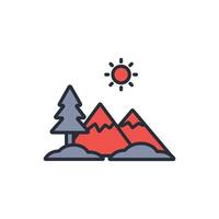 Mountain icon. .Editable stroke.linear style sign for use web design,logo.Symbol illustration. vector
