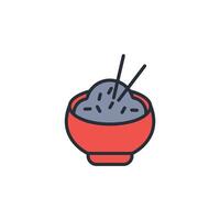 rice icon. .Editable stroke.linear style sign for use web design,logo.Symbol illustration. vector