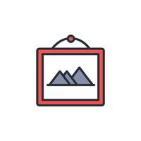 Picture icon. .Editable stroke.linear style sign for use web design,logo.Symbol illustration. vector