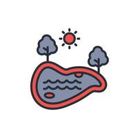 lake icon. .Editable stroke.linear style sign for use web design,logo.Symbol illustration. vector