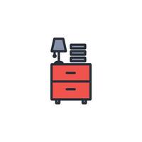 cabinet icon. .Editable stroke.linear style sign for use web design,logo.Symbol illustration. vector