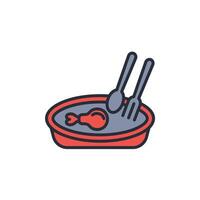 Plate icon. .Editable stroke.linear style sign for use web design,logo.Symbol illustration. vector
