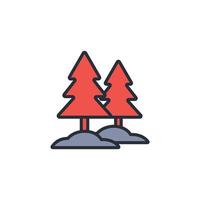 forest icon. .Editable stroke.linear style sign for use web design,logo.Symbol illustration. vector