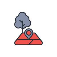 Land icon. .Editable stroke.linear style sign for use web design,logo.Symbol illustration. vector