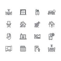 Home interior icon set..Editable stroke.linear style sign for use web design,logo.Symbol illustration. vector