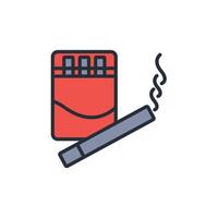 cigarette icon. .Editable stroke.linear style sign for use web design,logo.Symbol illustration. vector
