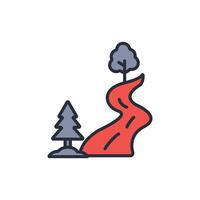 river icon. .Editable stroke.linear style sign for use web design,logo.Symbol illustration. vector