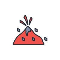 volcano icon. .Editable stroke.linear style sign for use web design,logo.Symbol illustration. vector