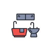 Bathroom icon. .Editable stroke.linear style sign for use web design,logo.Symbol illustration. vector