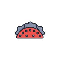 taco icon. .Editable stroke.linear style sign for use web design,logo.Symbol illustration. vector