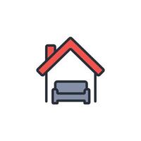 home interior icon. .Editable stroke.linear style sign for use web design,logo.Symbol illustration. vector
