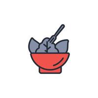 vegetarian meal icon. .Editable stroke.linear style sign for use web design,logo.Symbol illustration. vector