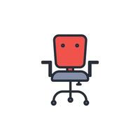desk chair icon. .Editable stroke.linear style sign for use web design,logo.Symbol illustration. vector