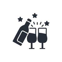 Champagne icon. .Editable stroke.linear style sign for use web design,logo.Symbol illustration. vector