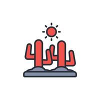 desert icon. .Editable stroke.linear style sign for use web design,logo.Symbol illustration. vector