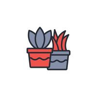 desk plant icon. .Editable stroke.linear style sign for use web design,logo.Symbol illustration. vector