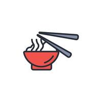 Noodles icon. .Editable stroke.linear style sign for use web design,logo.Symbol illustration. vector