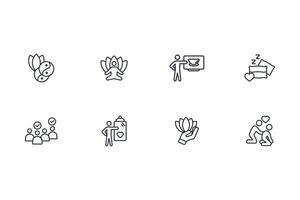 Wellness icon set..Editable stroke.linear style sign for use web design,logo.Symbol illustration. vector