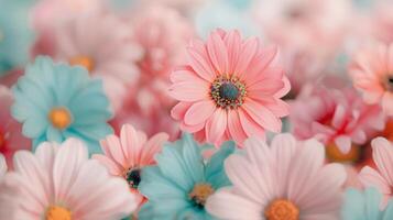 Colorful Spring Flowers Blooming in a Garden Under Soft Natural Light photo