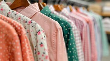 Colorful Shirts Displayed in a Retail Store During Daylight photo