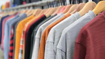 Colorful Shirts Displayed in a Retail Store During Daylight photo