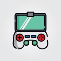 Colored outline game controller icon logo illustration design, for smartphone features theme design vector