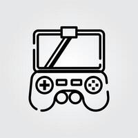 Line art game controller icon logo illustration design, for smartphone features theme design vector