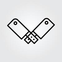 Line art knife icon logo illustration design, for cooking theme design vector