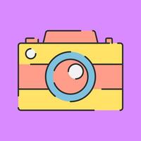 Mirrorless Camera Illustration Flat Design Isolated on Purple Background vector