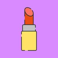 Lipstick Illustration Flat Design Isolated on Purple Background vector