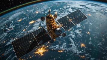Satellite Orbiting in Space photo