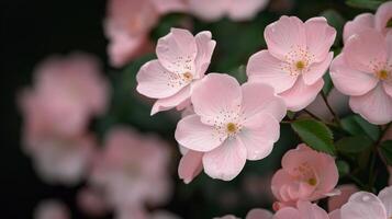 Delicate Pink Flowers Blooming in a Garden During Springtime photo