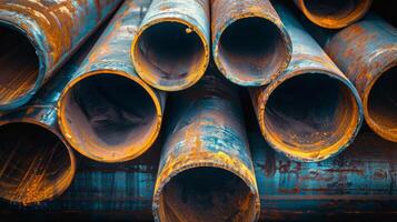 Stack of Steel Pipes photo