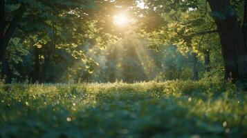 Sunlight Filtering Through the Leaves of a Bush photo