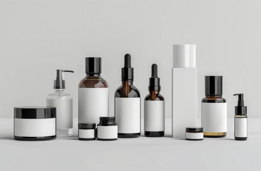 Assorted Collection of Bottles of Varying Sizes and Shapes photo