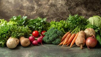 Circle of Tomatoes, Lettuce, and Vegetables photo