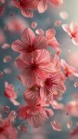 Pink Flowers on Branch photo