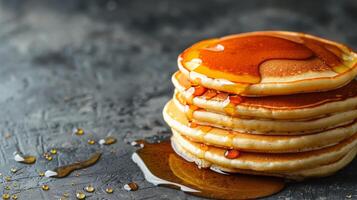 Stack of Pancakes on Table photo