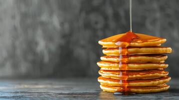 Stack of Pancakes on Table photo