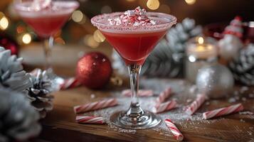 Close-up of Drink in Glass on Table photo