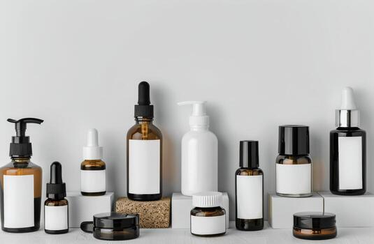 Assorted Collection of Bottles of Varying Sizes and Shapes photo