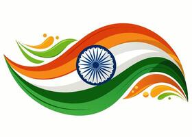 Abstract Indian Flag with Ashoka Chakra vector