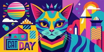 Artwork depicting a cat wearing a crown and showing various facial expressions vector