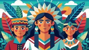 Native Americans came together to express themselves creatively through art vector